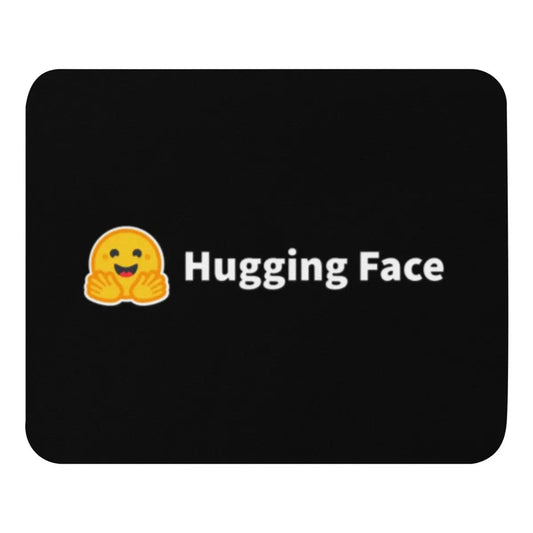 The Black Hugging Face Logo Mouse Pad.