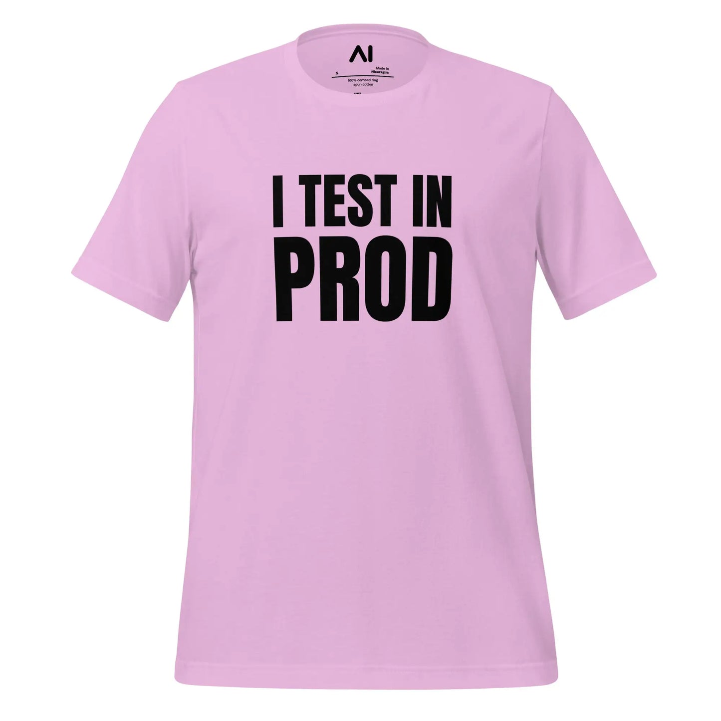 Black I Test in Prod T-Shirt (unisex) - Lilac / M