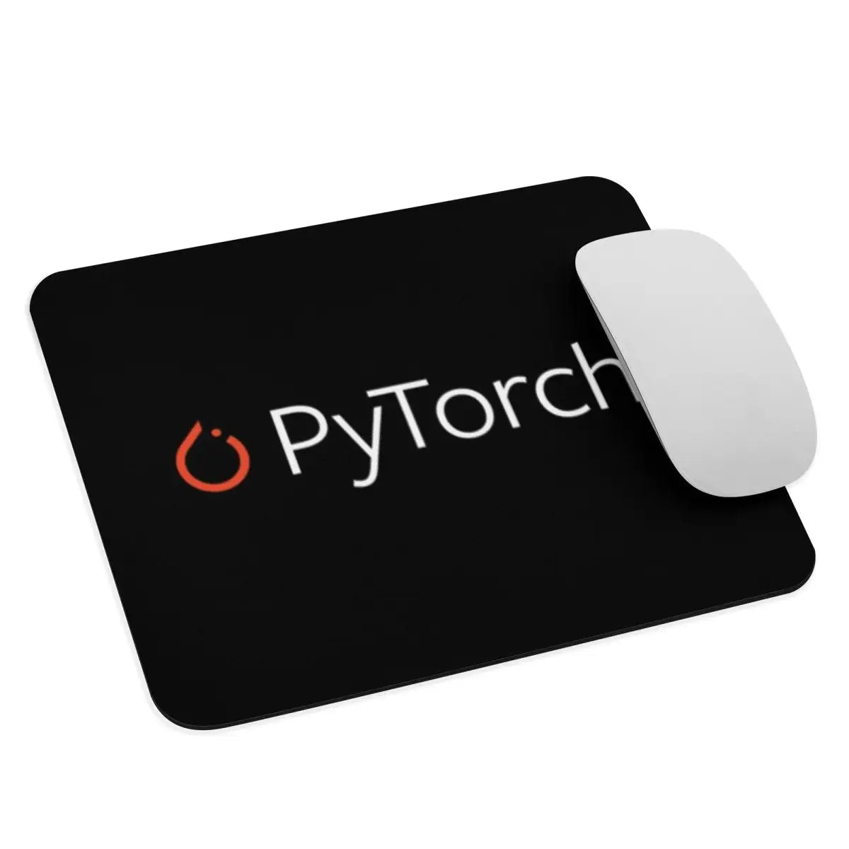 Black PyTorch Logo Mouse Pad