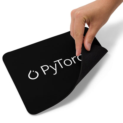 Black PyTorch White Logo Mouse Pad - AI Store