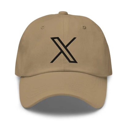 Black Twitter X Logo Cap - Khaki