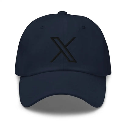 Black Twitter X Logo Cap - Navy