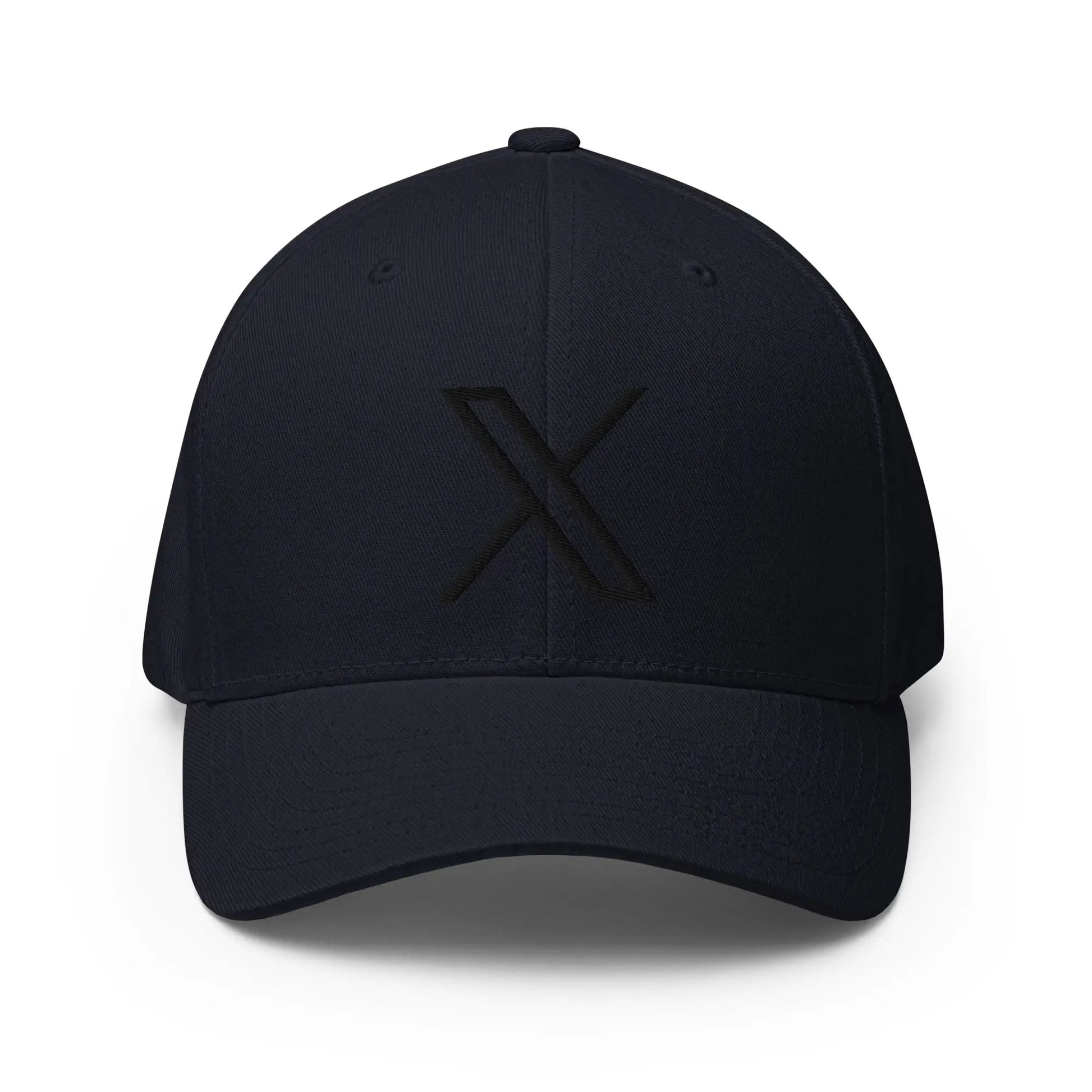 Black Twitter X Logo Closed-Back Baseball Cap - Dark Navy / S/M