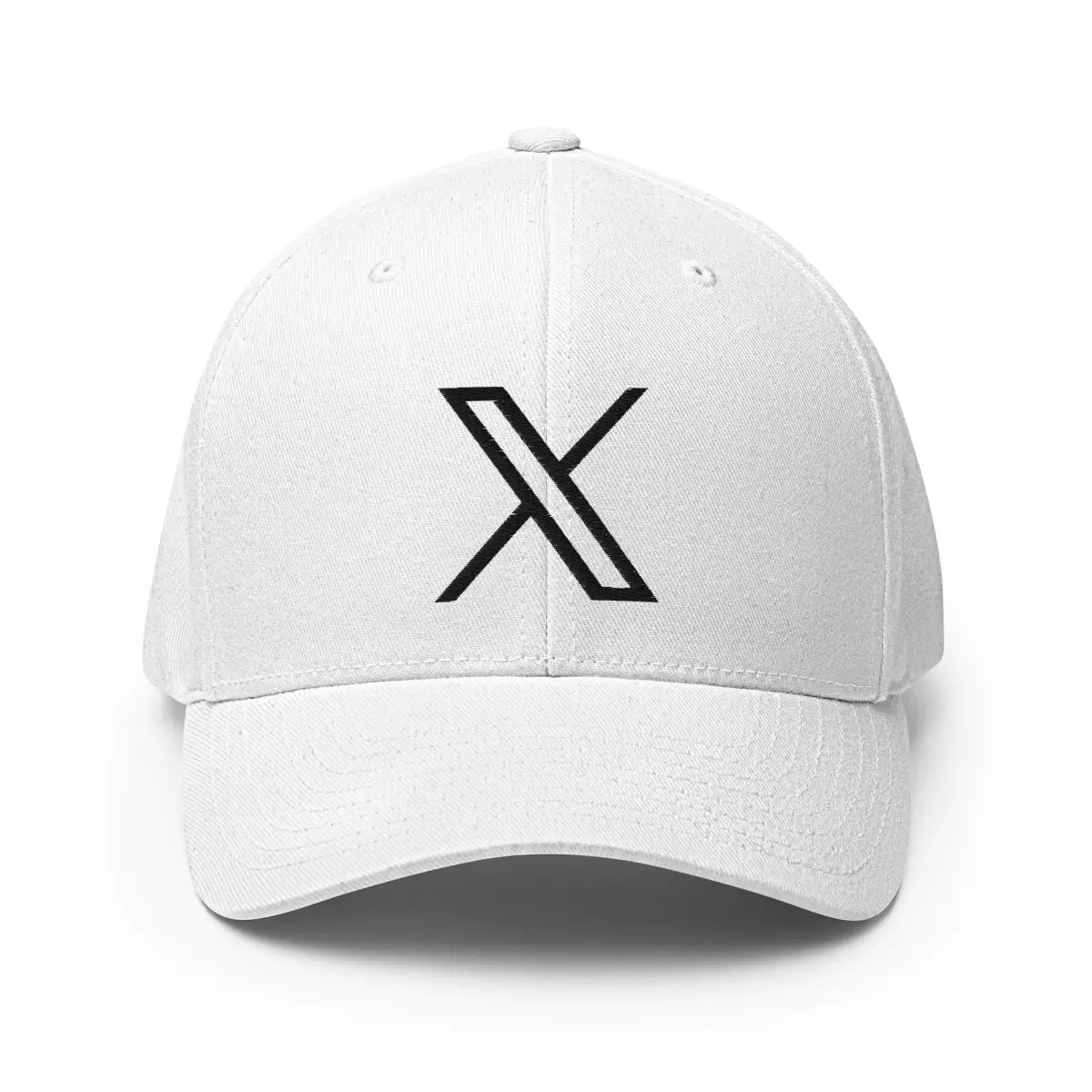 Black Twitter X Logo Closed-Back Baseball Cap - White / S/M