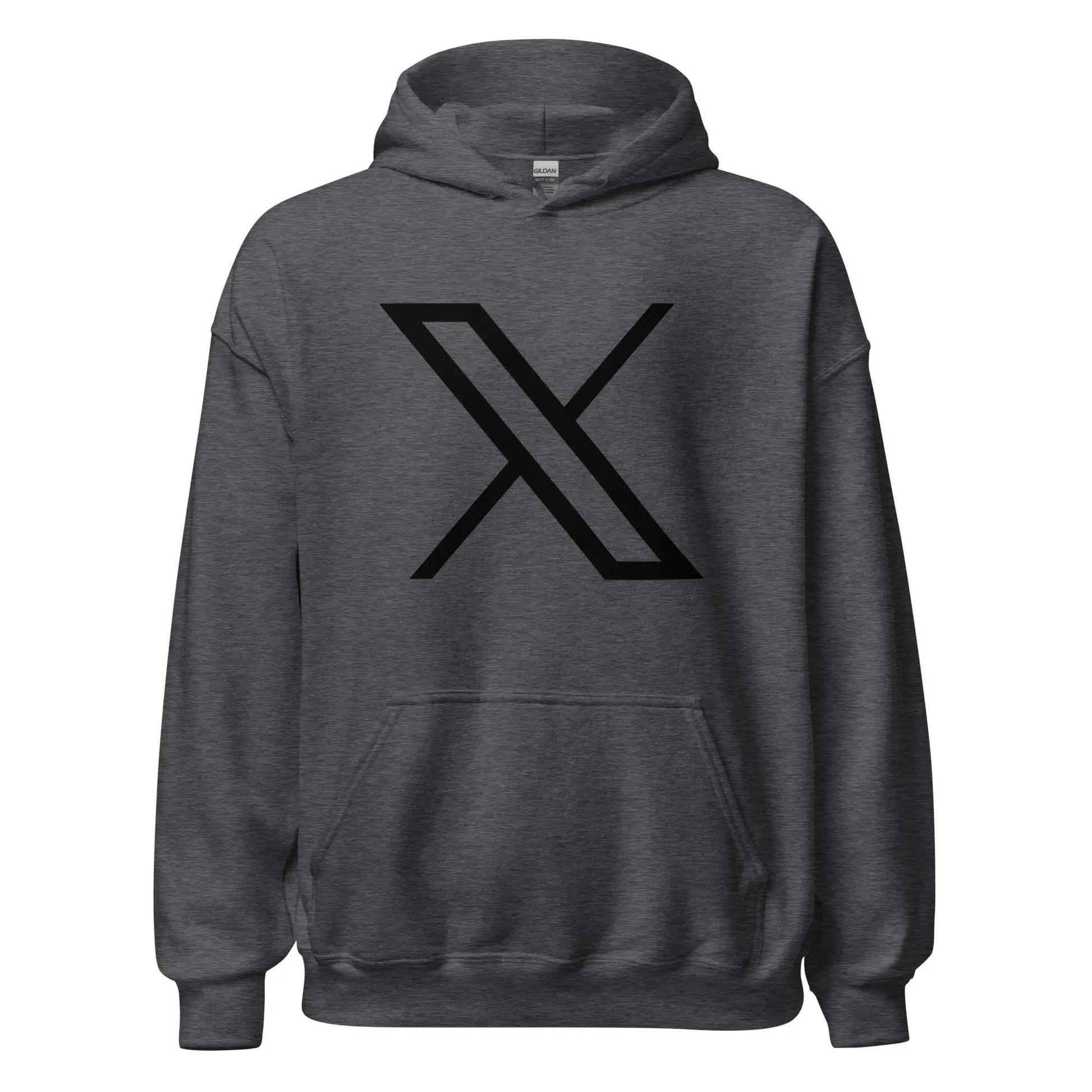 Black Twitter X Logo Hoodie (unisex) - Dark Heather / M