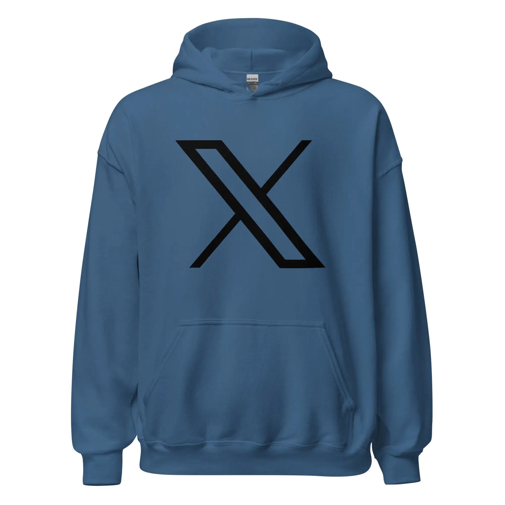 Black Twitter X Logo Hoodie (unisex) - Indigo Blue / M