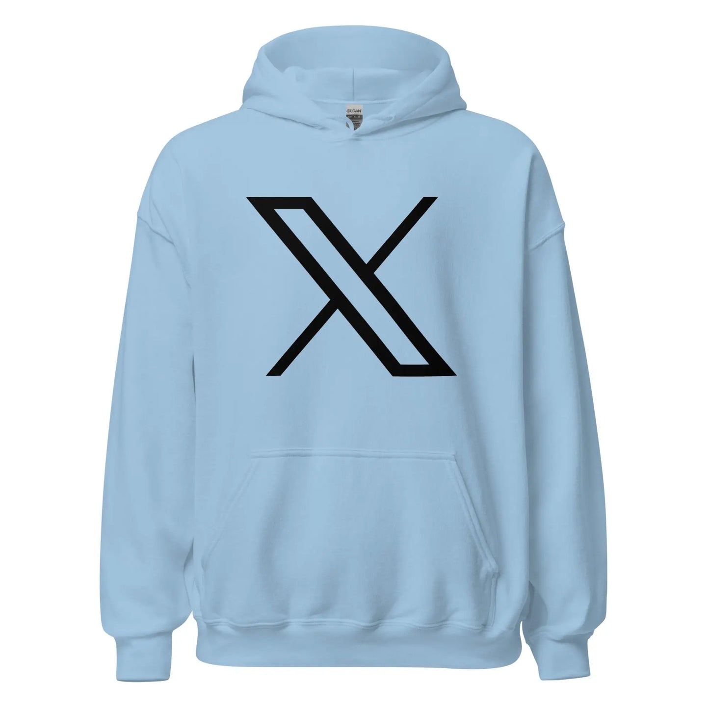 Black Twitter X Logo Hoodie (unisex) - Light Blue / M