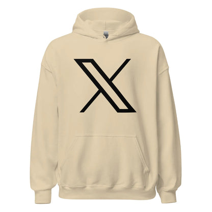 Black Twitter X Logo Hoodie (unisex) - Sand / M