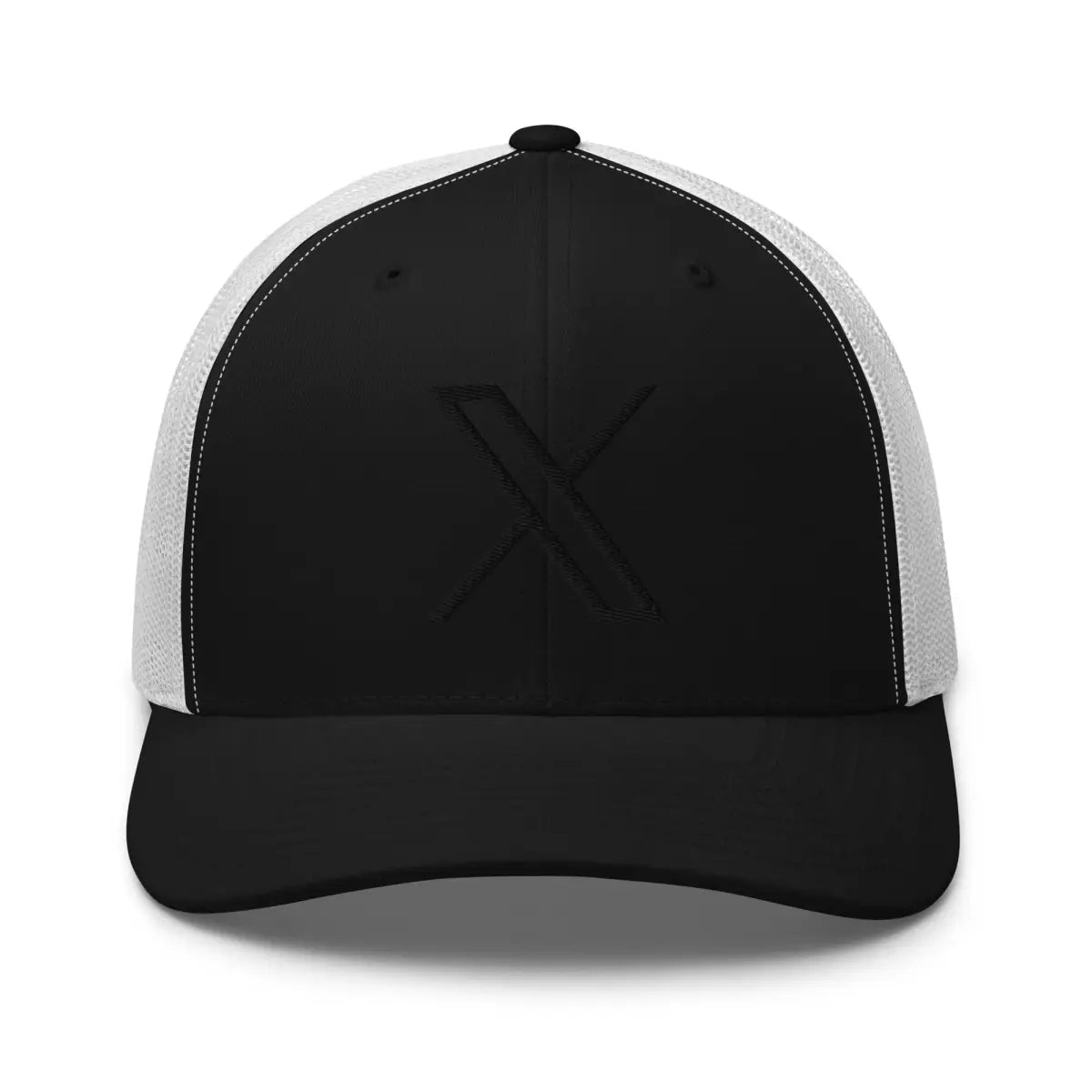 Black Twitter X Logo Trucker Cap - Black/ White