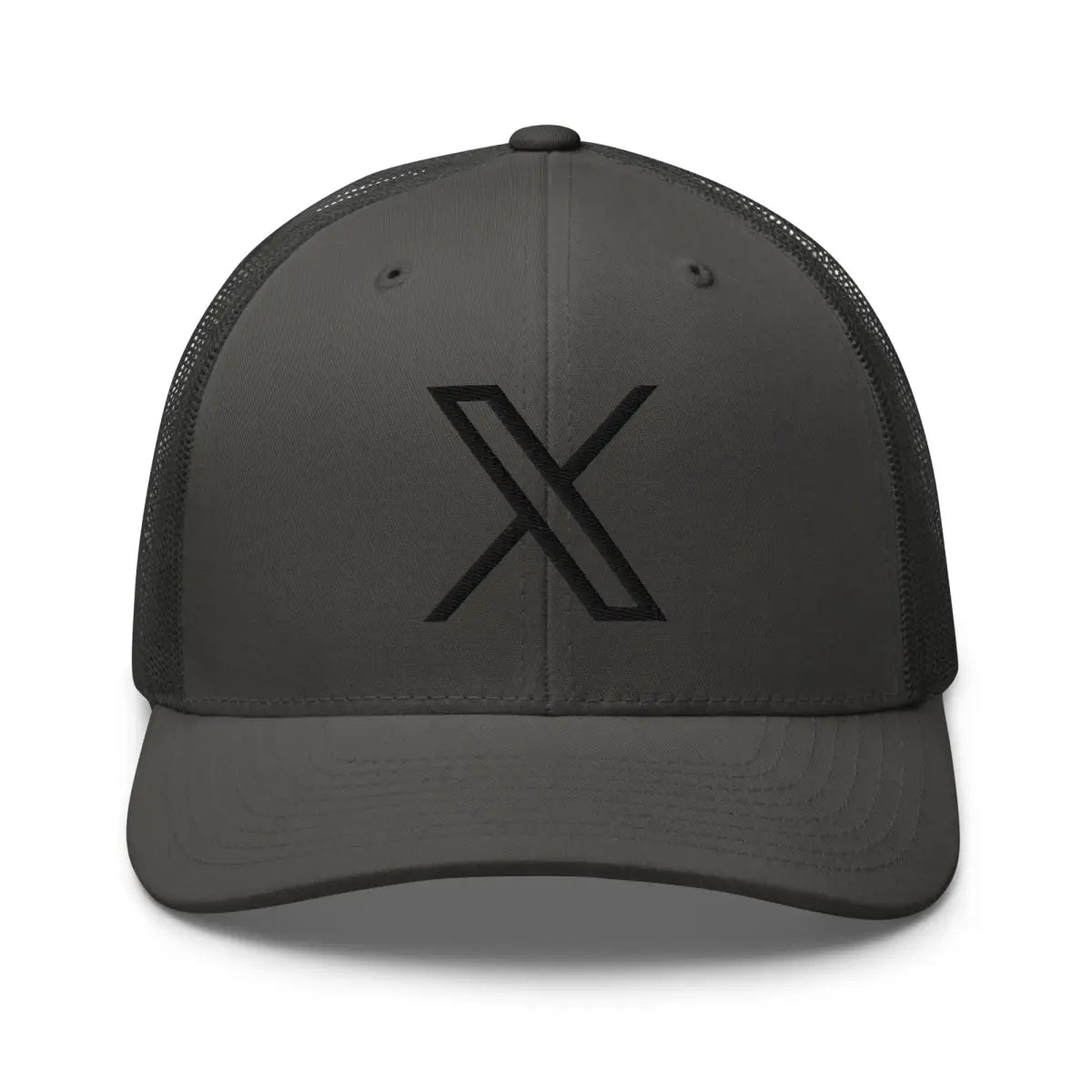 Black Twitter X Logo Trucker Cap - Charcoal