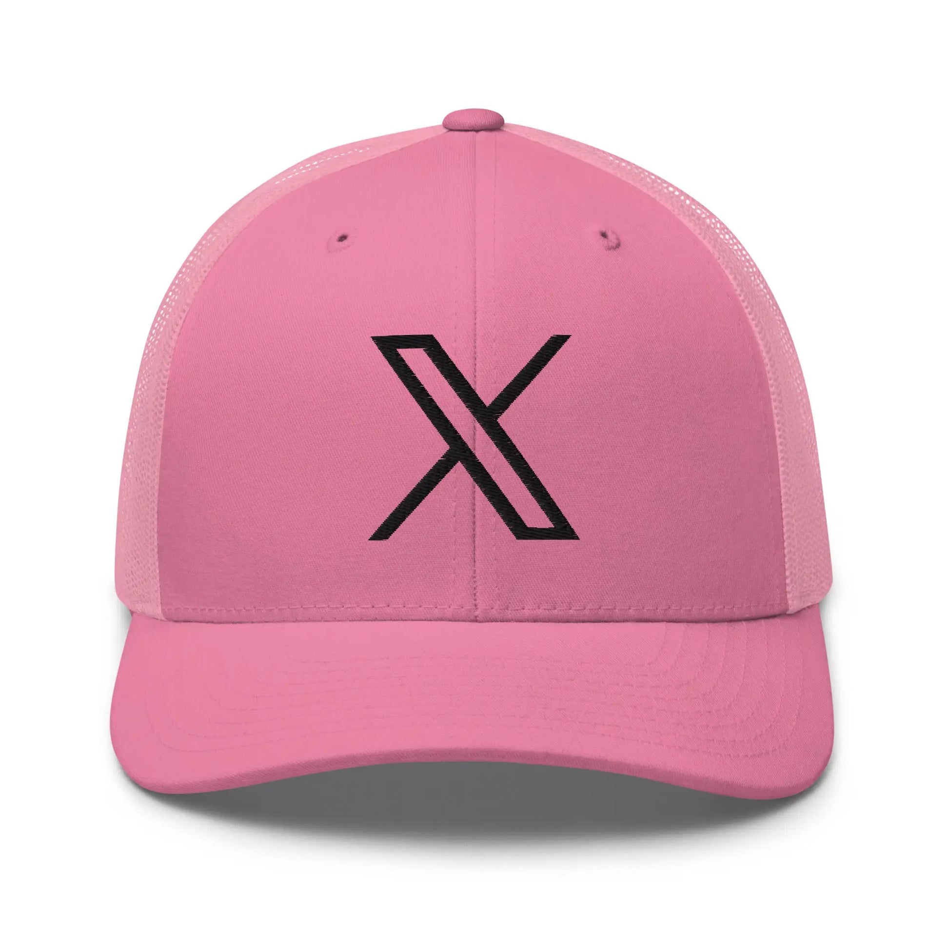 Black Twitter X Logo Trucker Cap - Pink