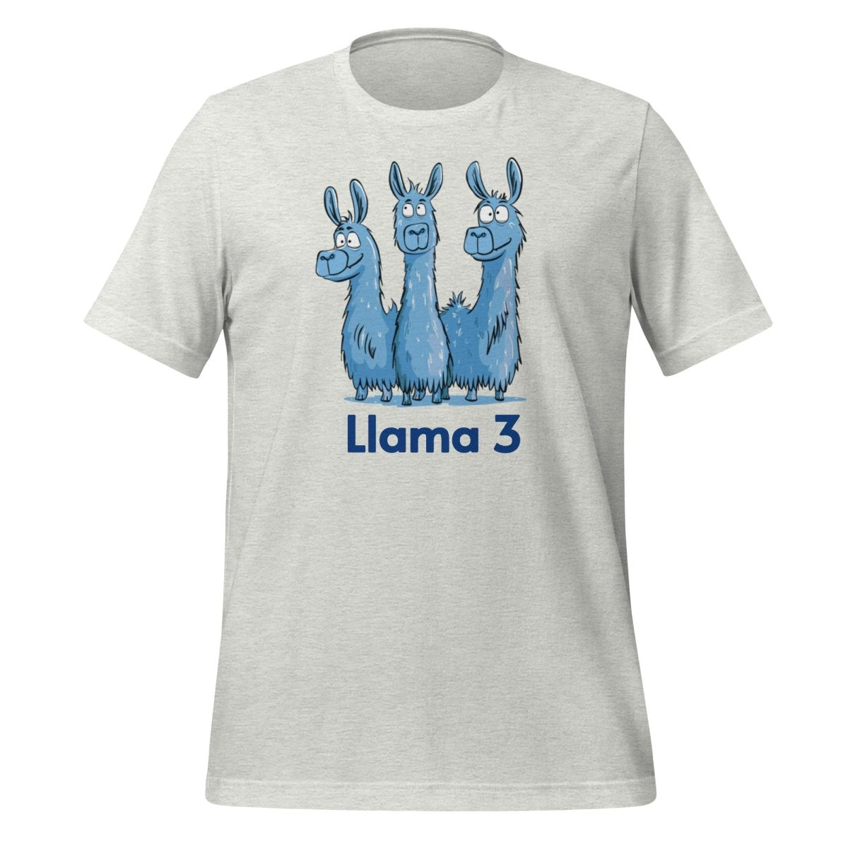 Blue Llama 3 Llamas T - Shirt (unisex) - Ash - AI Store