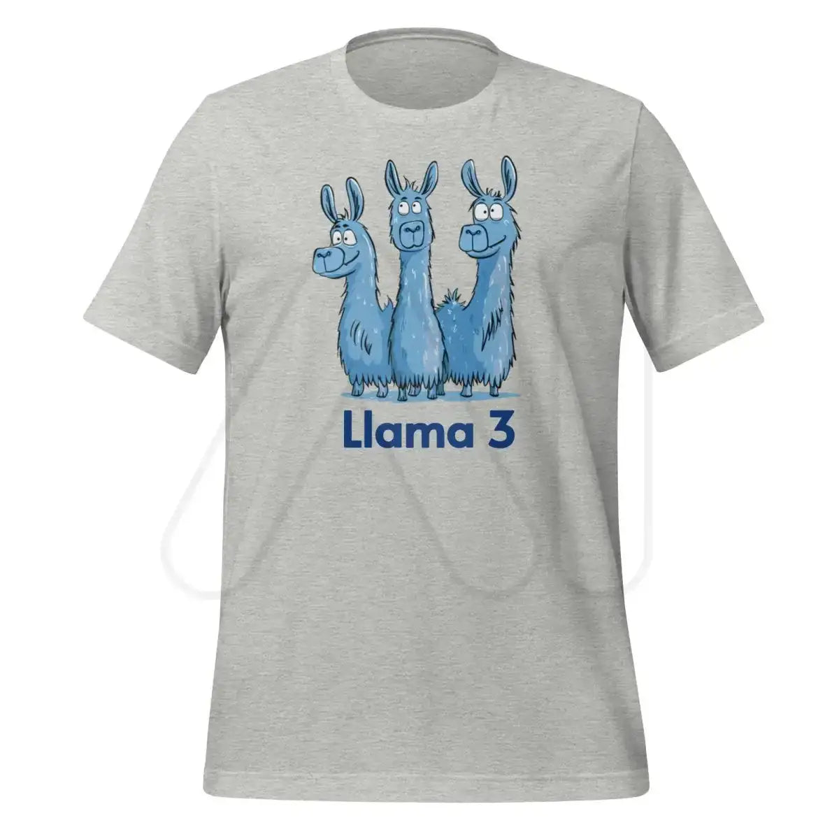 Blue Llama 3 Llamas T-Shirt (unisex) - Athletic Heather / M