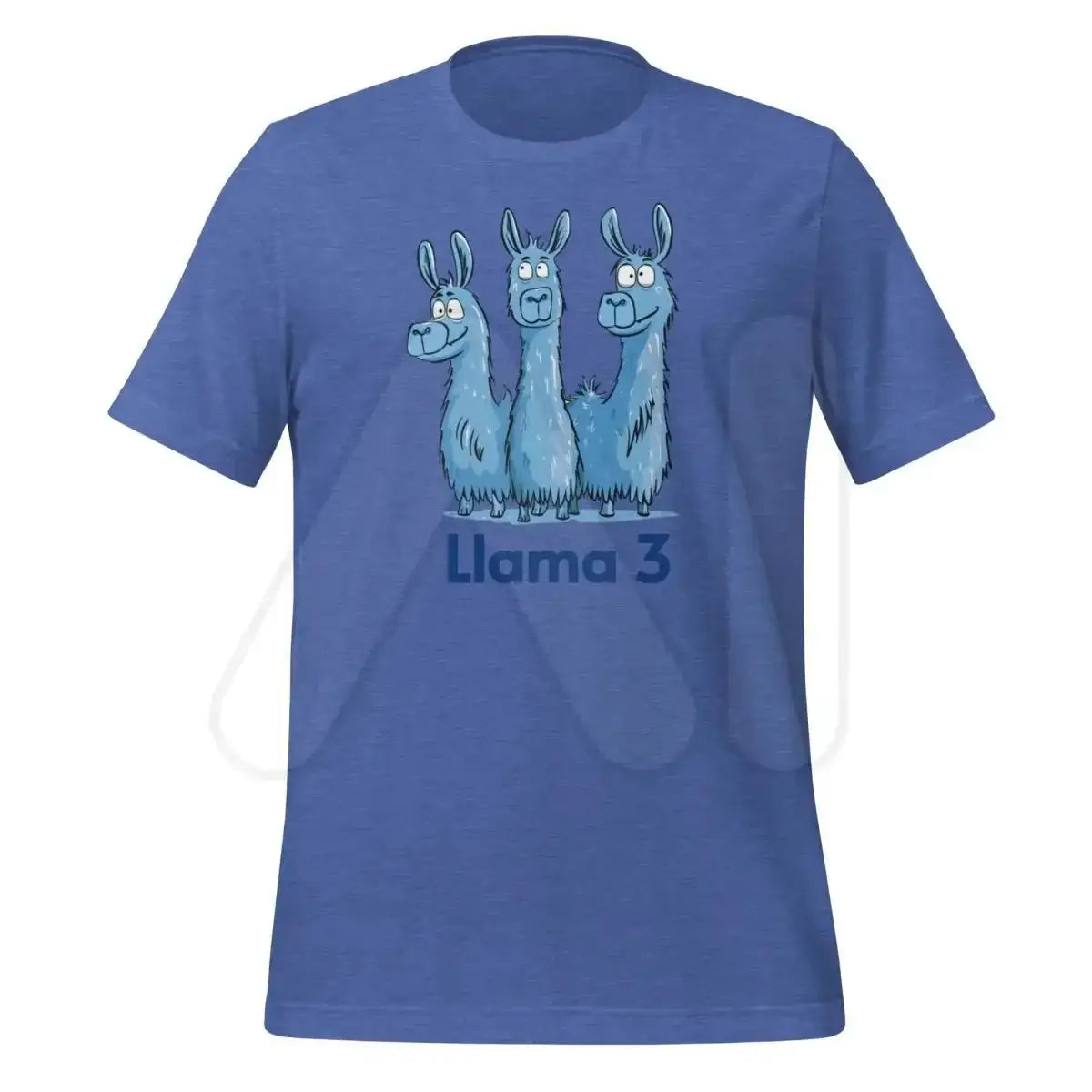 Blue Llama 3 Llamas T-Shirt (unisex) - Heather True Royal / M