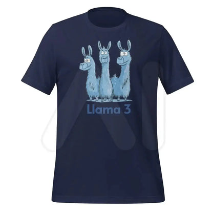 Blue Llama 3 Llamas T-Shirt (unisex) - Navy / M