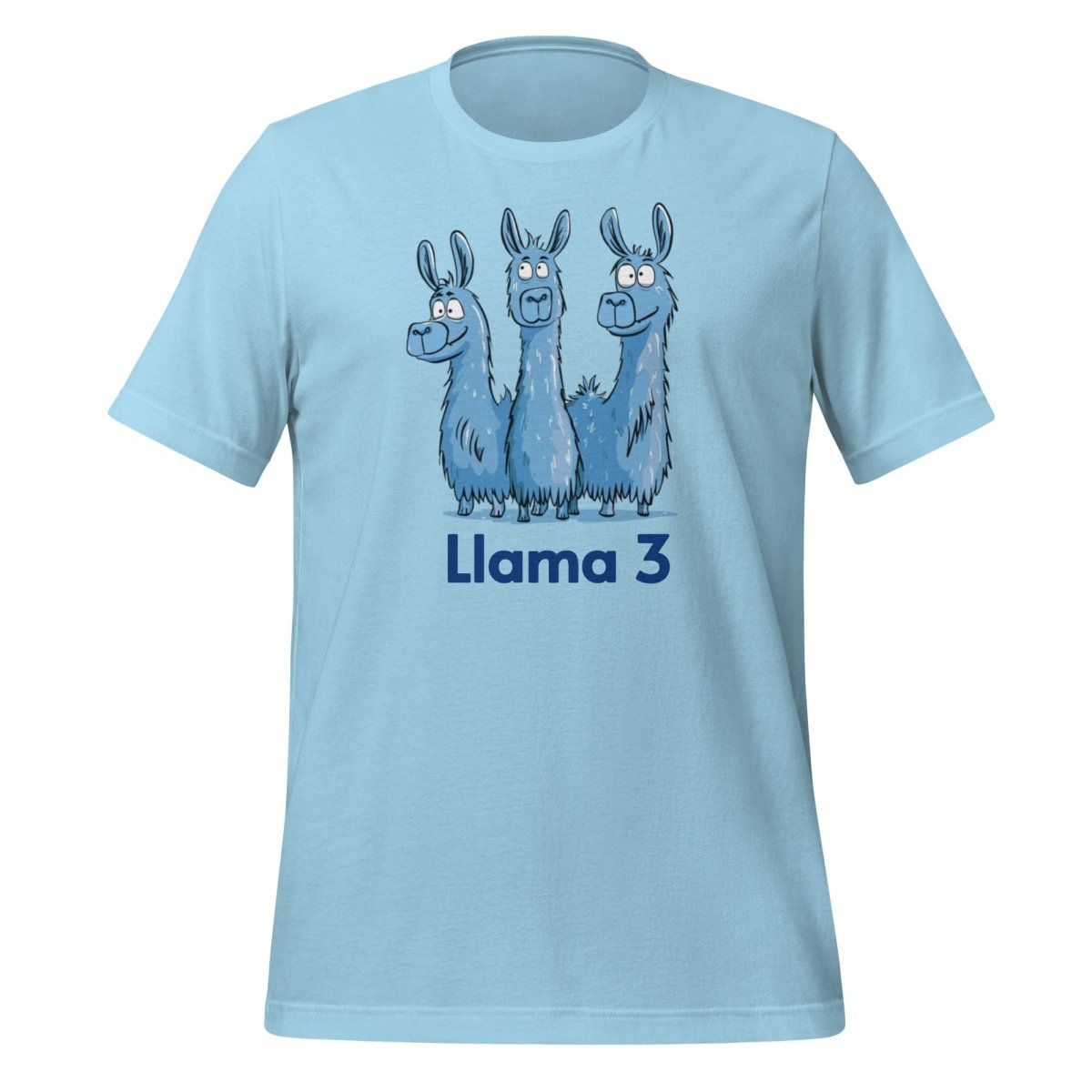 Blue Llama 3 Llamas T - Shirt (unisex) - Ocean Blue - AI Store