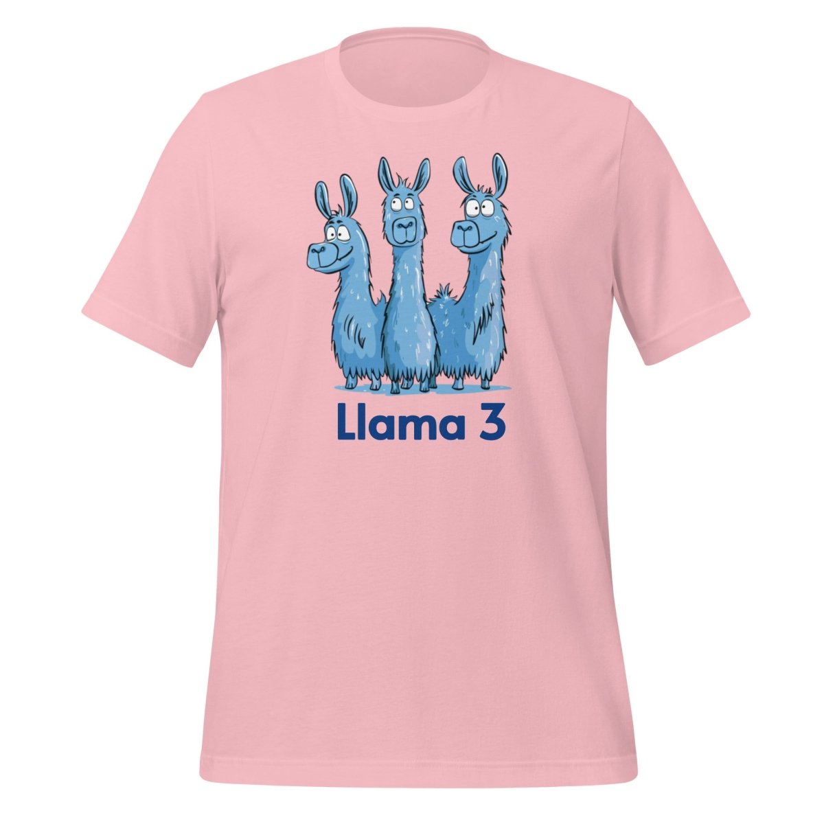 Blue Llama 3 Llamas T - Shirt (unisex) - Pink - AI Store