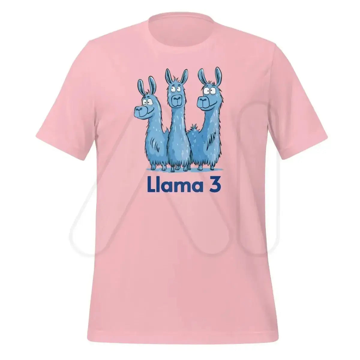 Blue Llama 3 Llamas T-Shirt (unisex) - Pink / M