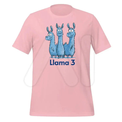 Blue Llama 3 Llamas T-Shirt (unisex) - Pink / M