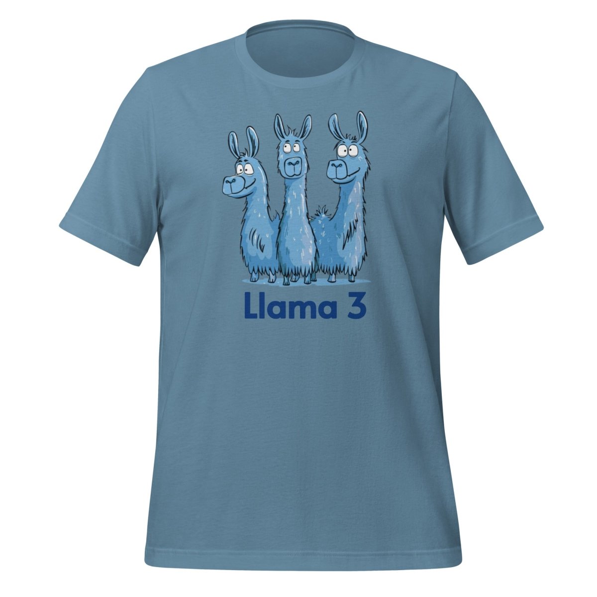 Blue Llama 3 Llamas T - Shirt (unisex) - Steel Blue - AI Store