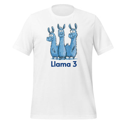 Blue Llama 3 Llamas T - Shirt (unisex) - White - AI Store