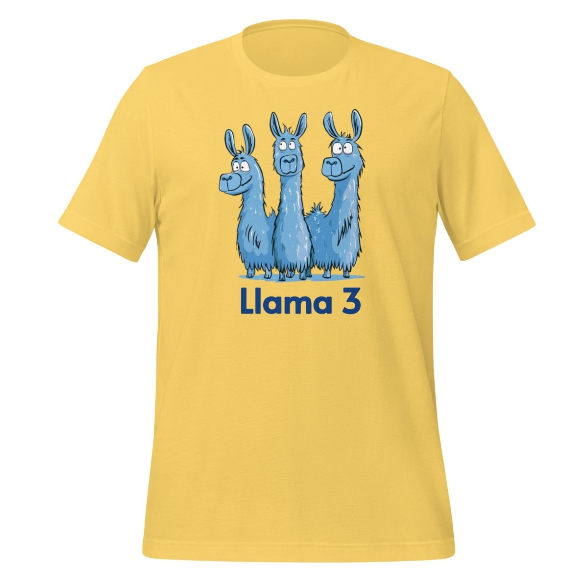 Blue Llama 3 Llamas T - Shirt (unisex) - Yellow - AI Store