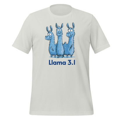 Blue Llama 3.1 Llamas T-Shirt (unisex) - Silver - AI Store