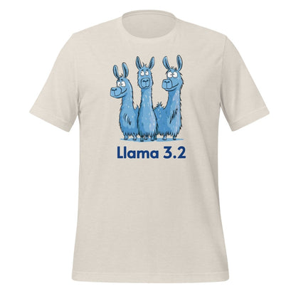 Blue Llama 3.2 Llamas T-Shirt (unisex) - Heather Dust - AI Store