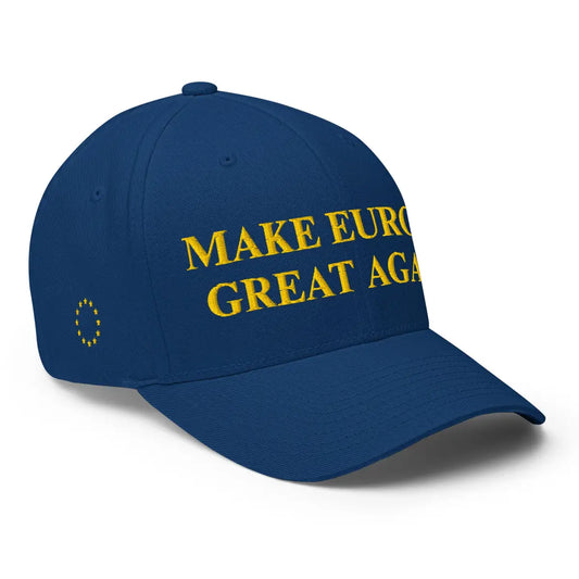 The Blue Make Europe Great Again (mega) Closed-back Baseball Cap + Eu Stars.