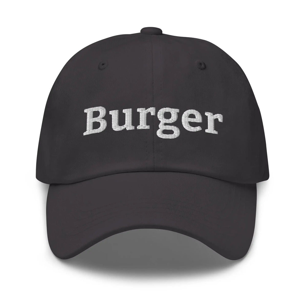 Burger Embroidered Cap - Dark Grey