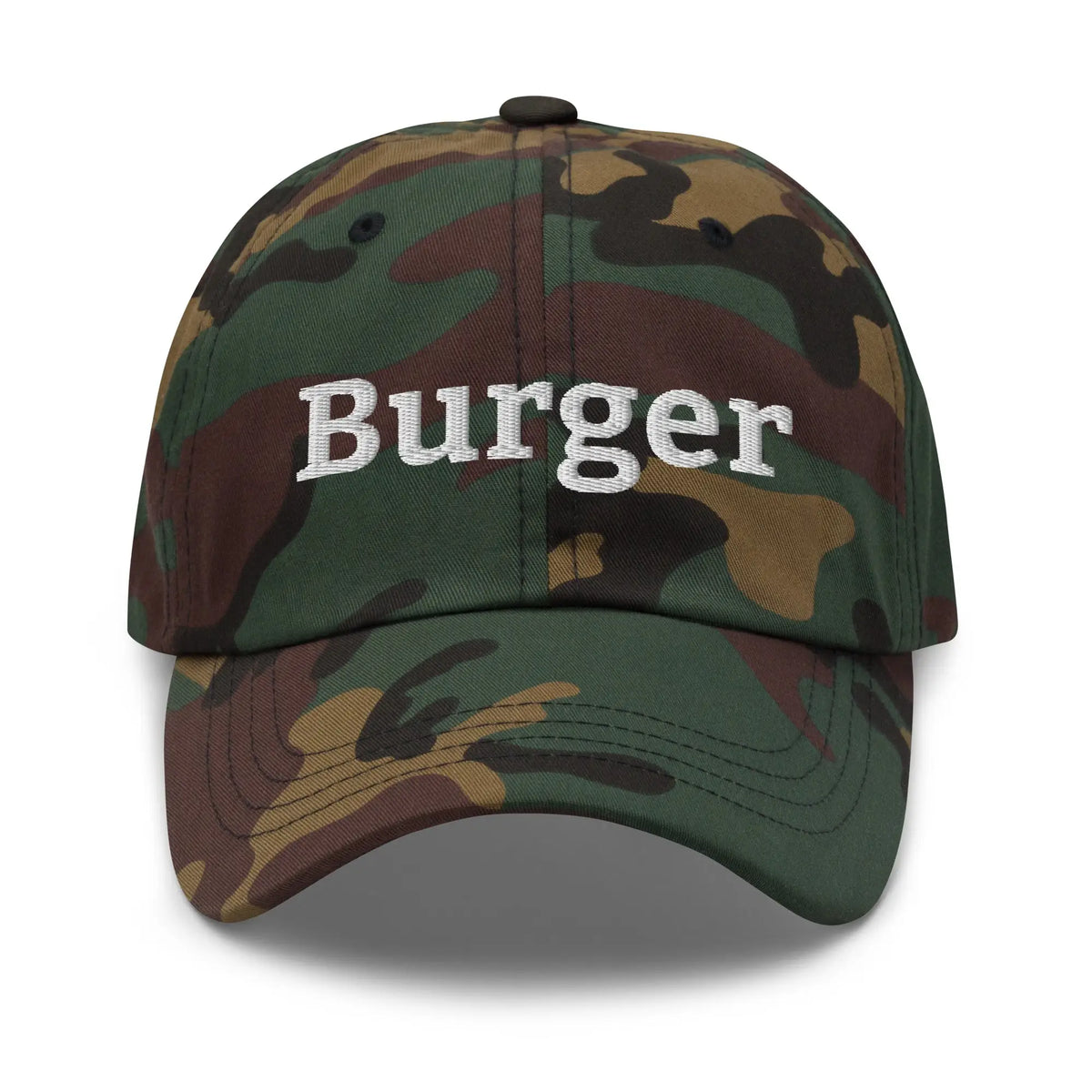 Burger Embroidered Cap - Green Camo