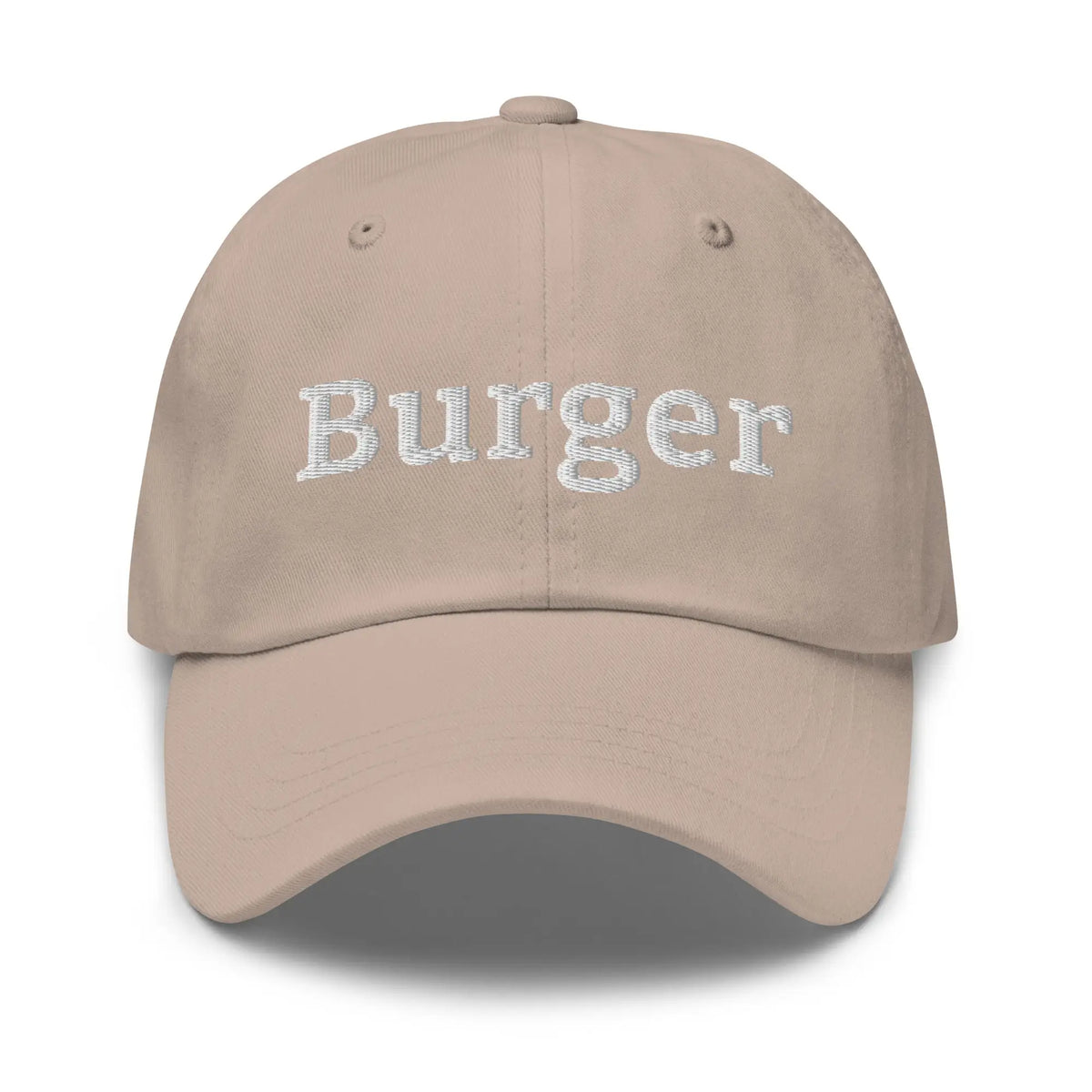 Burger Embroidered Cap - Stone