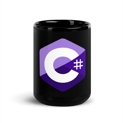 C# (C Sharp) Logo Black Glossy Mug - AI Store