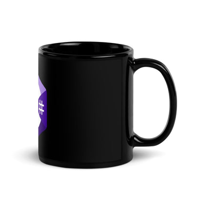 C# (C Sharp) Logo Black Glossy Mug - AI Store