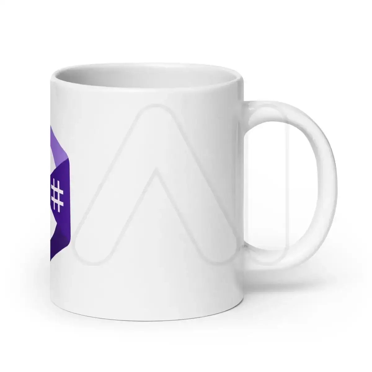 C# (C Sharp) Logo White Glossy Mug