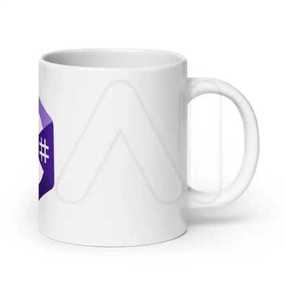 C# (C Sharp) Logo White Glossy Mug