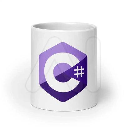 C# (C Sharp) Logo White Glossy Mug - 20 oz