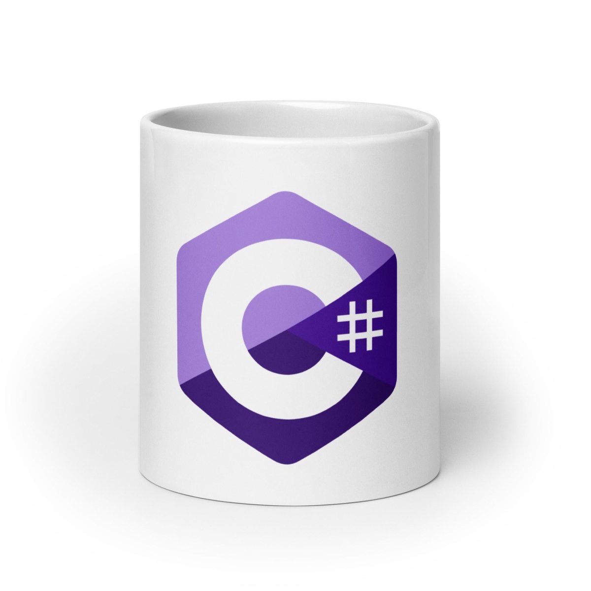 C# (C Sharp) Logo White Glossy Mug - 20 oz - AI Store