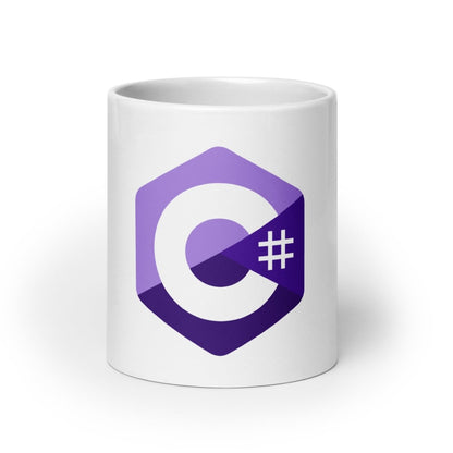 C# (C Sharp) Logo White Glossy Mug - AI Store