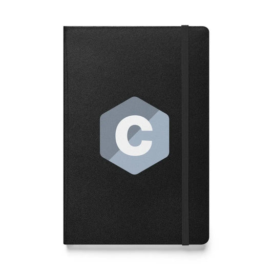 The c Logo Hardcover Bound Notebook Black.