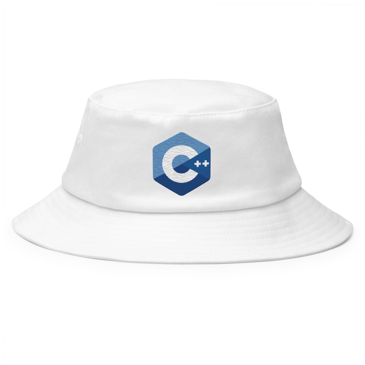 C++ Logo True - Color Embroidered Bucket Hat - White - AI Store