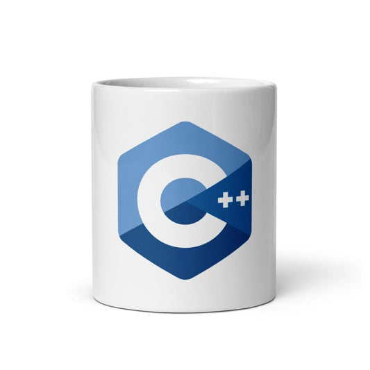 C++ Logo White Glossy Mug - 11 oz - AI Store