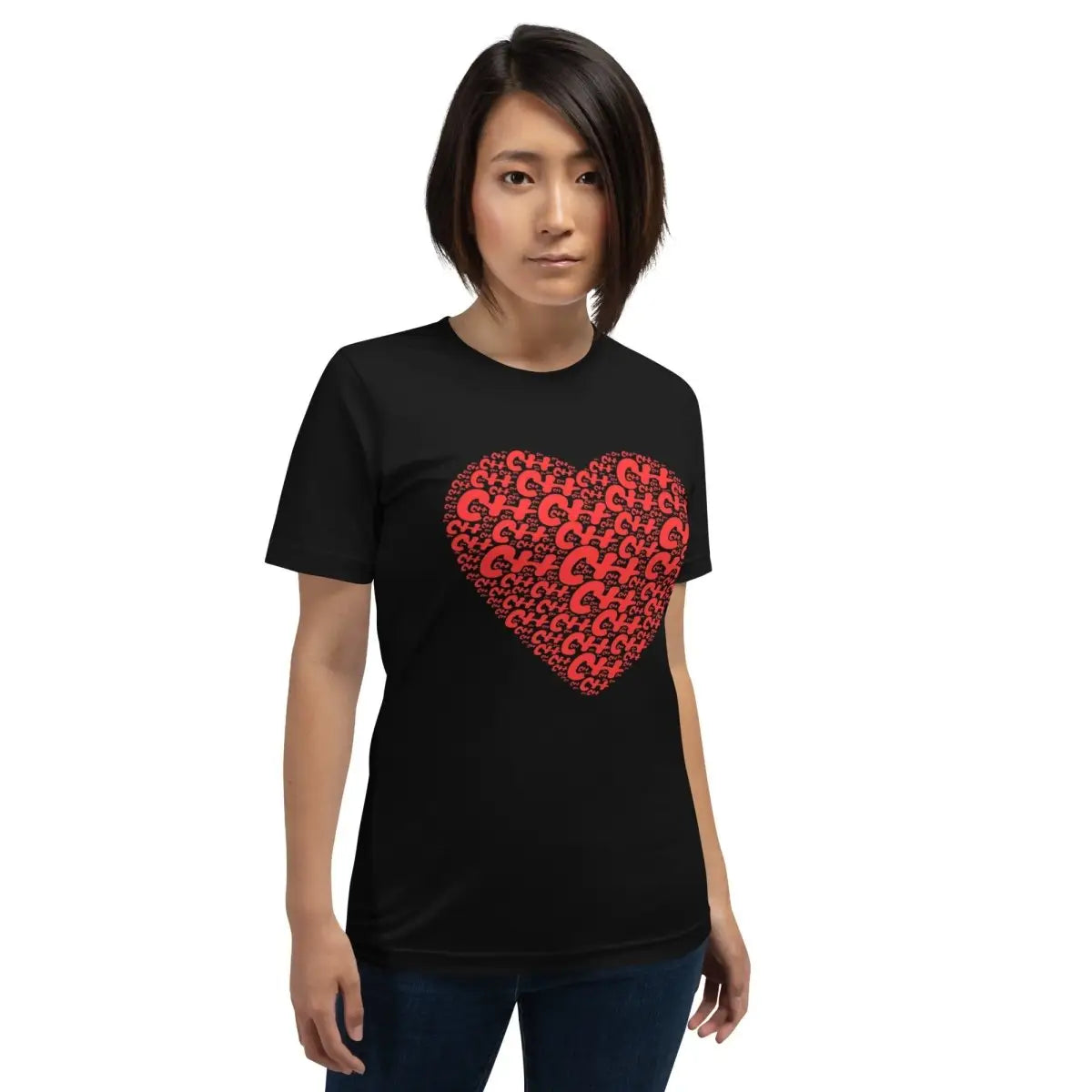 C + + Heart Word Cloud T-Shirt (unisex)