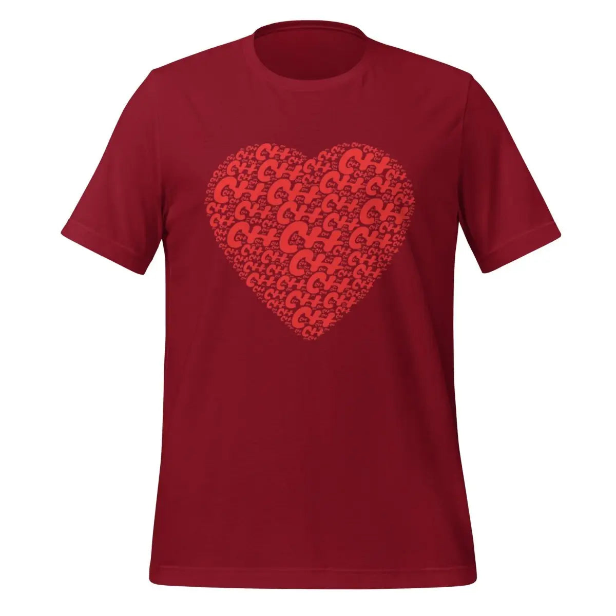 C + + Heart Word Cloud T-Shirt (unisex) - Cardinal / M