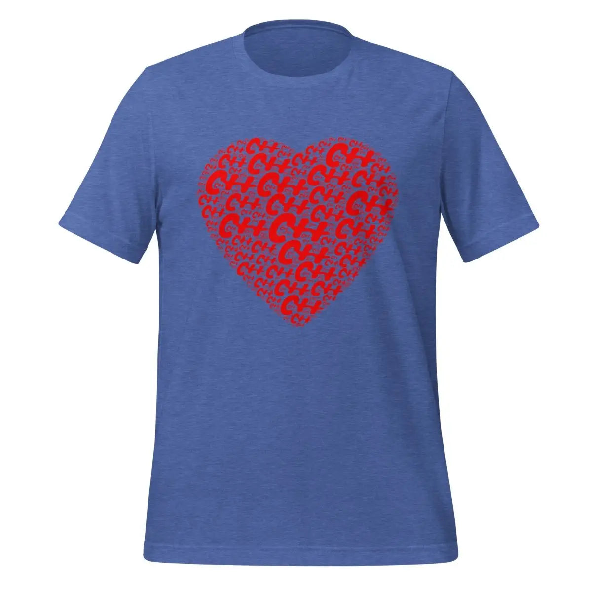 C + + Heart Word Cloud T-Shirt (unisex) - Heather True Royal / M