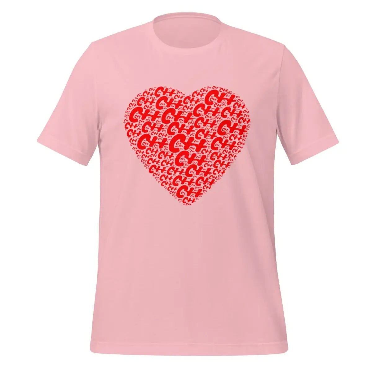 C + + Heart Word Cloud T-Shirt (unisex) - Pink / M