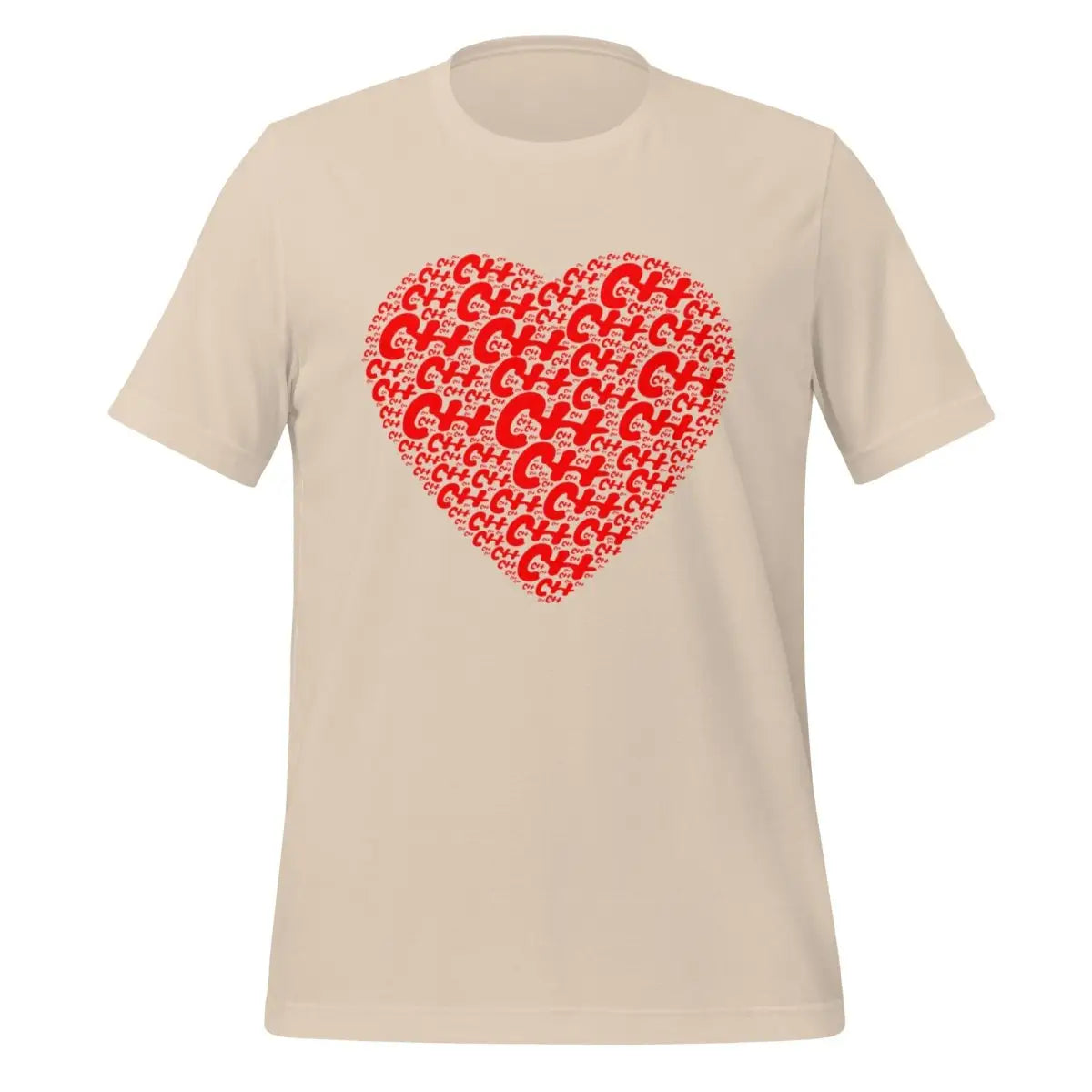 C + + Heart Word Cloud T-Shirt (unisex) - Soft Cream / M