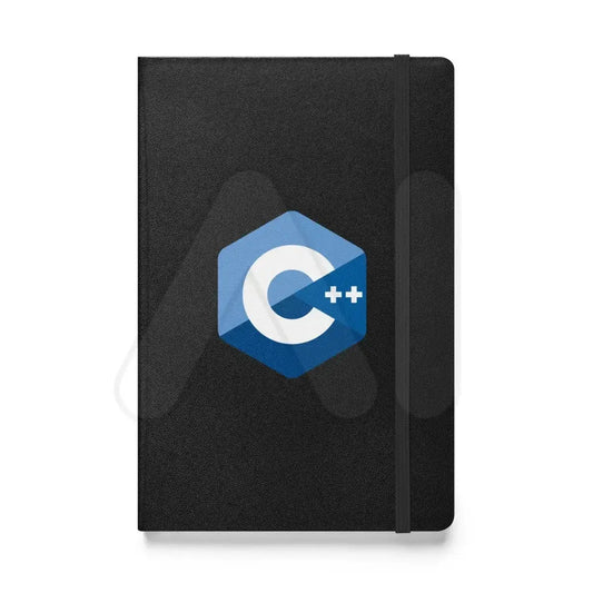 The C + + Logo Hardcover Bound Notebook Black.