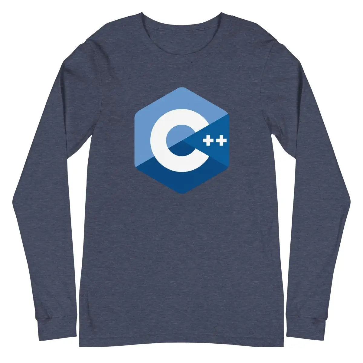 C + + Logo Long Sleeve T-Shirt (unisex) - Heather Navy / M