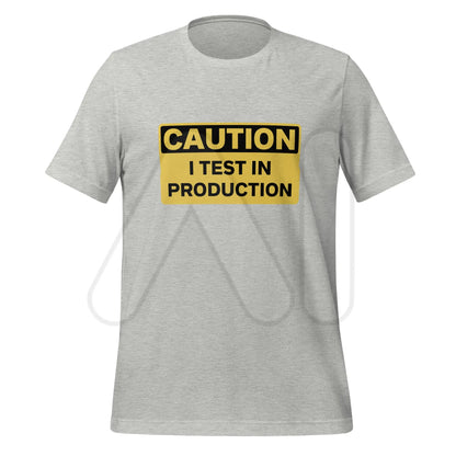 CAUTION I Test in Production T-Shirt (unisex) - Athletic Heather / M